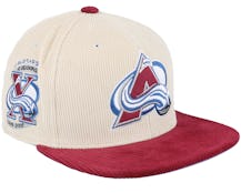 Colorado Avalanche Team Cord Off White/Maroon Fitted - Mitchell & Ness