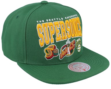 Mitchell & Ness x NBA Champ Stack Snapback SuperSonics Hat - Green