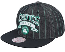 Boston Celtics Dem Stripes Black Snapback - Mitchell & Ness