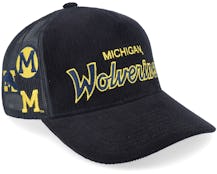 Michigan Wolverines Times Up Black Trucker - Mitchell & Ness