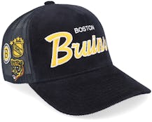 Boston Bruins Times Up Vintage Black Trucker - Mitchell & Ness