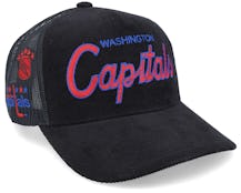 Washington Capitals Times Up Vintage Black Trucker - Mitchell & Ness