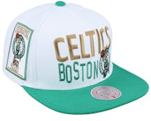 Boston Celtics Toss Up White/Green Snapback - Mitchell & Ness