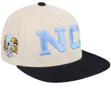 North Carolina Tar Heels Team Cord Off White/Black Fitted - Mitchell & Ness