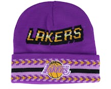 Los Angeles Lakers Game On Knit Purple Cuff - Mitchell & Ness