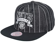 Brooklyn Nets Dem Stripes Black Snapback - Mitchell & Ness