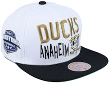 Anaheim Ducks Toss Up White/Black Snapback - Mitchell & Ness