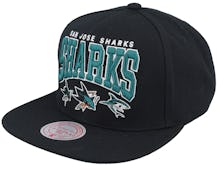 San Jose Sharks Champ Stack Black Snapback - Mitchell & Ness