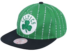 Boston Celtics City Pinstripe Deadstock Green Snapback - Mitchell & Ness