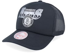 Brooklyn Nets Rock On Black Trucker - Mitchell & Ness