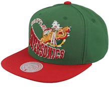 Seattle Supersonics Crooked Path Green/Red Snapback - Mitchell & Ness