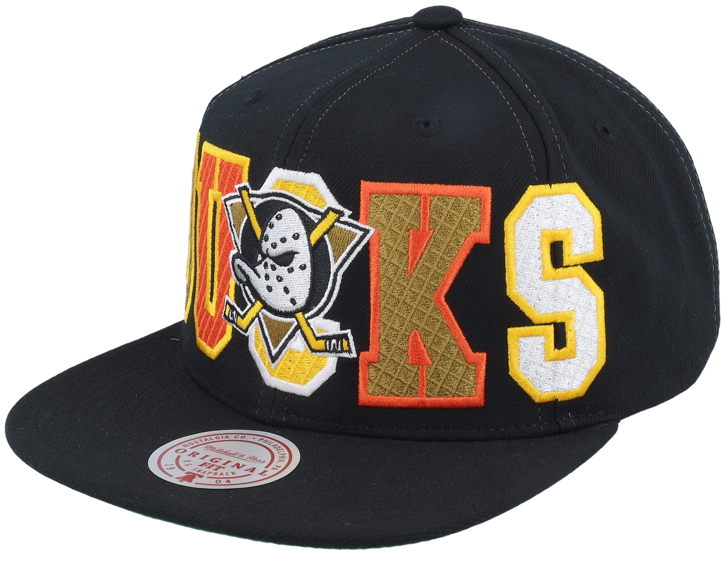 Anaheim Ducks Varsity Bust Black Snapback - Mitchell & Ness