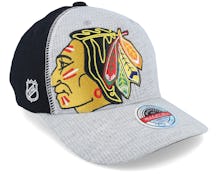 Hatstore Exclusive x Chicago Blackhawks Exclusive XL Hockey Logo Grey/Black Adjustable - Mitchell & Ness