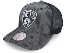Brooklyn Nets Burnt Ends Black Trucker - Mitchell & Ness