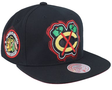 Mitchell & Ness Chicago Blackhawks Big Face Snapback Hat, Men's, Black