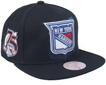 New York Rangers Big Face 7.0 Vintage Black Snapback - Mitchell & Ness