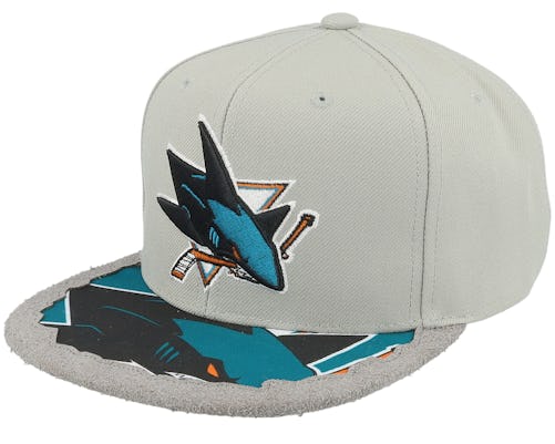Mitchell & Ness - NHL White Snapback Cap - San Jose Sharks in Your Face Deadstock White Snapback @ Hatstore