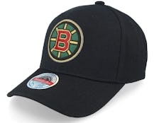 Hatstore Exclusive x Boston Bruins Luxe Logo NHL Black Adjustable - Mitchell & Ness