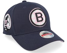 Hatstore Exclusive x Boston Bruins 50th Anniversary Patch Navy/Pink Adjustable - Mitchell & Ness