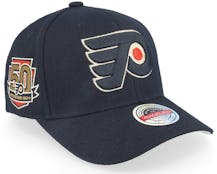 Hatstore Exclusive x Philadelphia Flyers 50th Anniversary Patch Black Adjustable - Mitchell & Ness