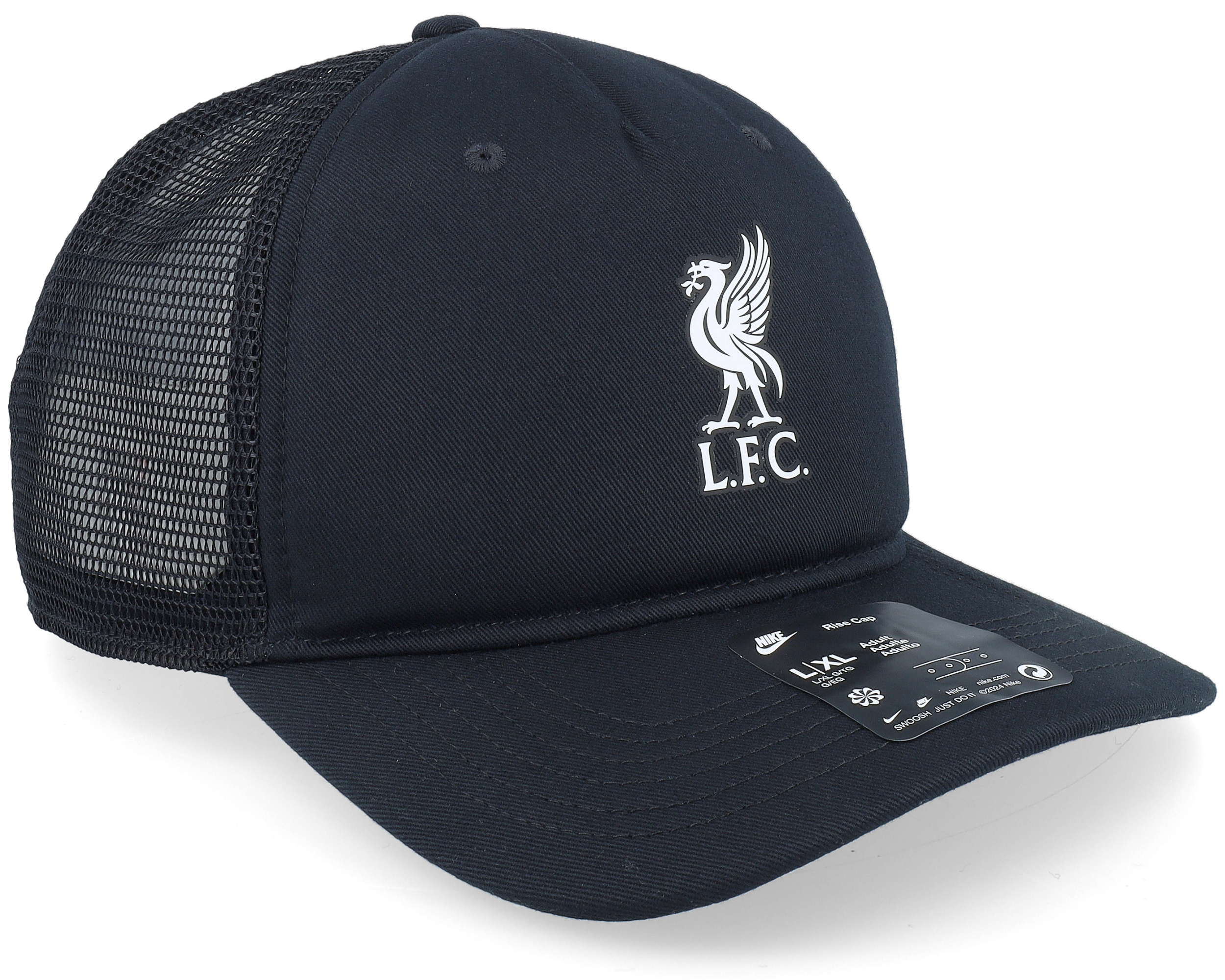 lfc nike adults black trucker cap