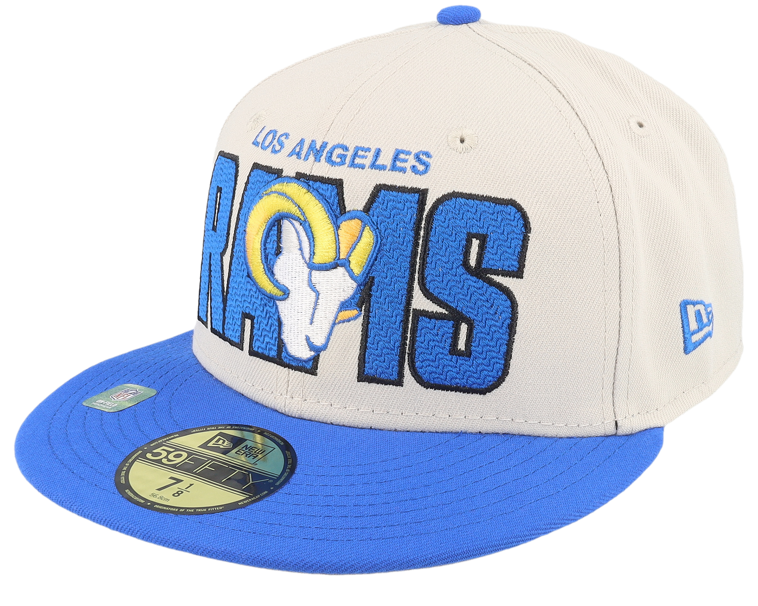 Los Angeles Rams NFL 23 Draft 59FIFTY Stone/Blue Fitted
