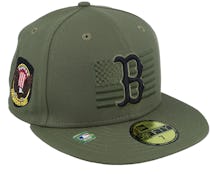 Boston Red Sox 59FIFTY MLB Armed Forces Olive Fitted - New Era