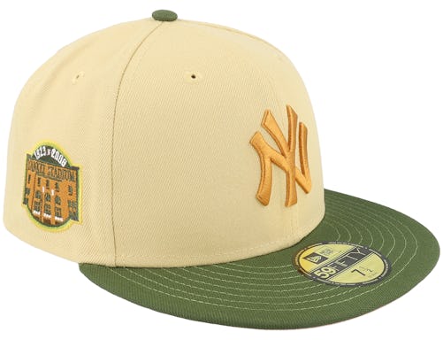New Era - MLB Beige Fitted Cap - New York Yankees Olive Treasure 59Fifty Khaki/Olive Fitted @ Fitted World by Hatstore