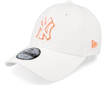 New York Yankees Neon Outline 9FORTY White/Orange Adjustable - New Era