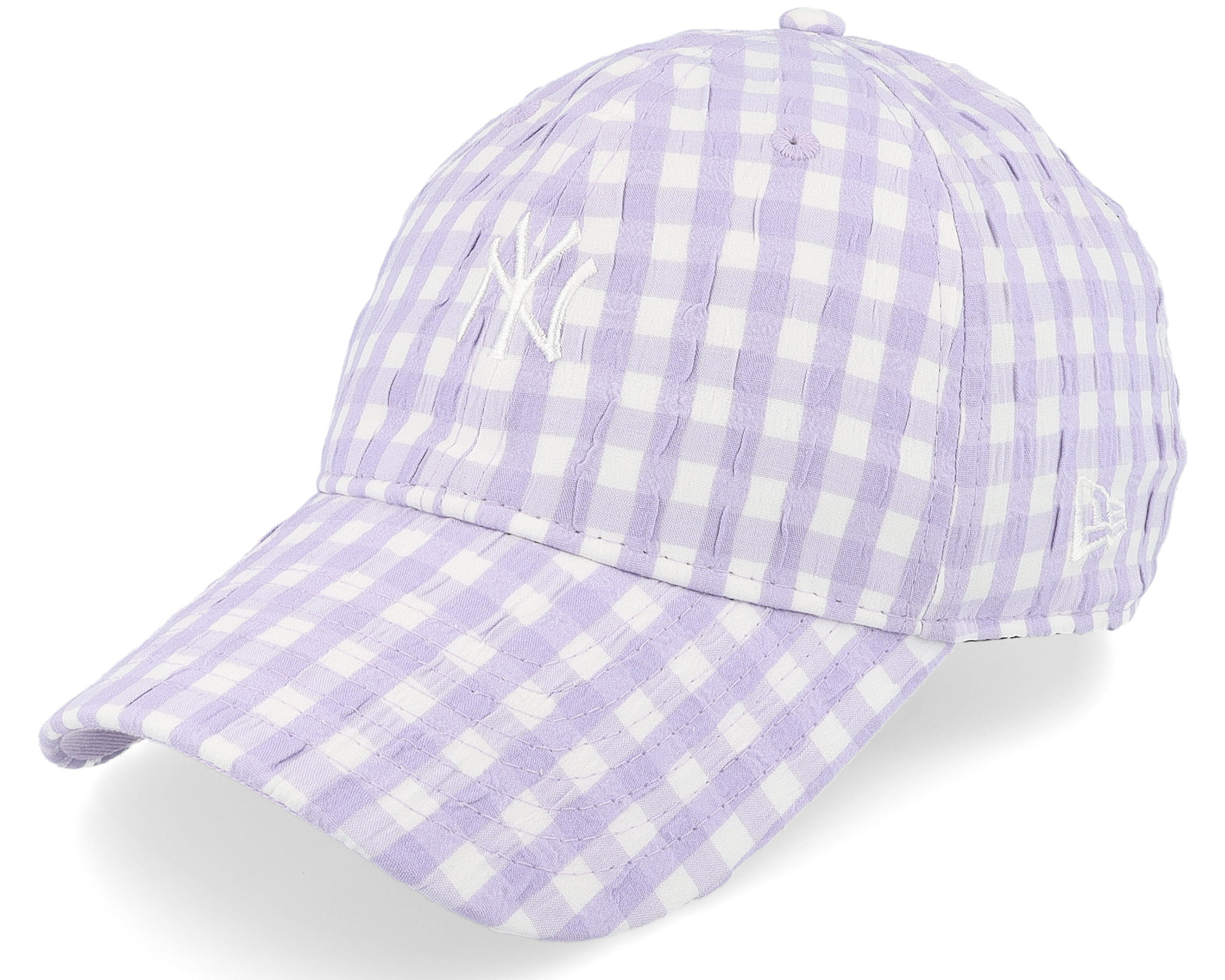 New York Yankees Womens Gingham Twenty Purple White Dad Cap New Era