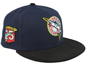 Miami Marlins Obsidian Spark 59FIFTY Navy/Black Cord Fitted