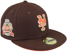 New York Mets Cacao Blaze 59FIFTY Brown/Orange Fitted - New Era