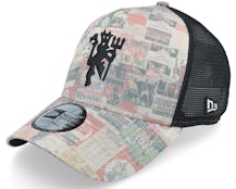 Manchester United All OVer Print Review A-Frame Multi/Black Trucker - New Era