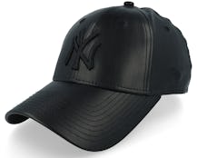 New York Yankees Womens Pu 9FORTY Black/Black Adjustable - New Era