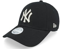 New York Yankees Womens Metallic Logo 9FORTY Black/Silver Adjustable - New Era