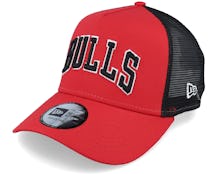 Chicago Bulls Team Script Red/Black A-Frame Trucker - New Era