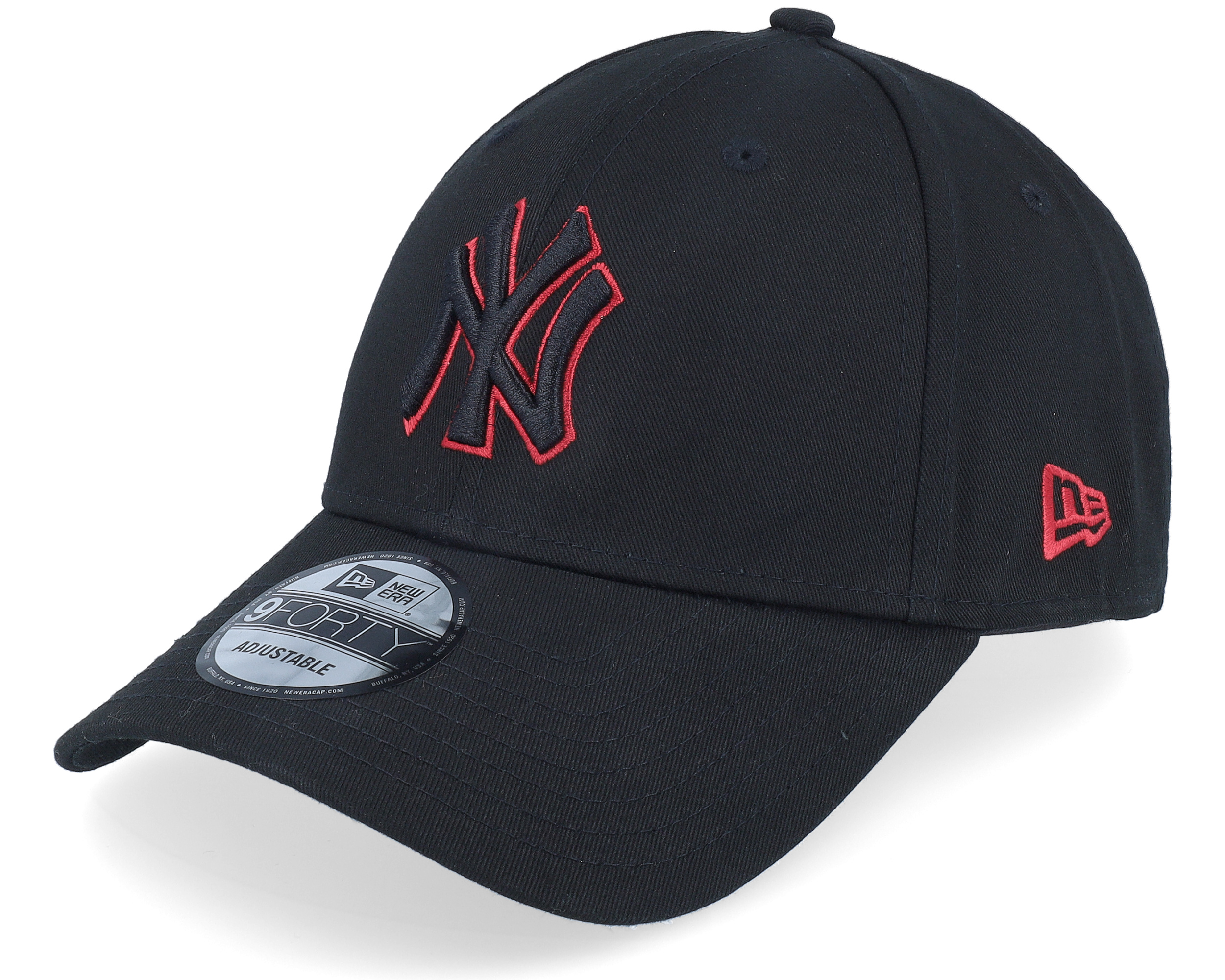 New York Yankees Team Outline 9FORTY Black Adjustable - New Era cap ...