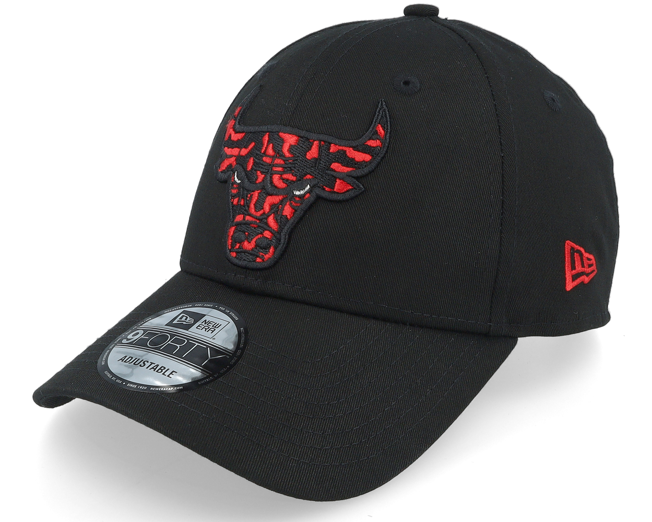 Chicago Bulls Seasonal Infill 9FORTY Black Adjustable New Era Cap Hatstoreaustralia