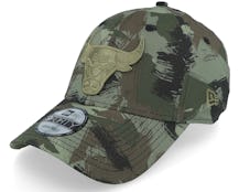 Chicago Bulls Painted All Over Patch 9FORTY Camo Adjustable - New Era