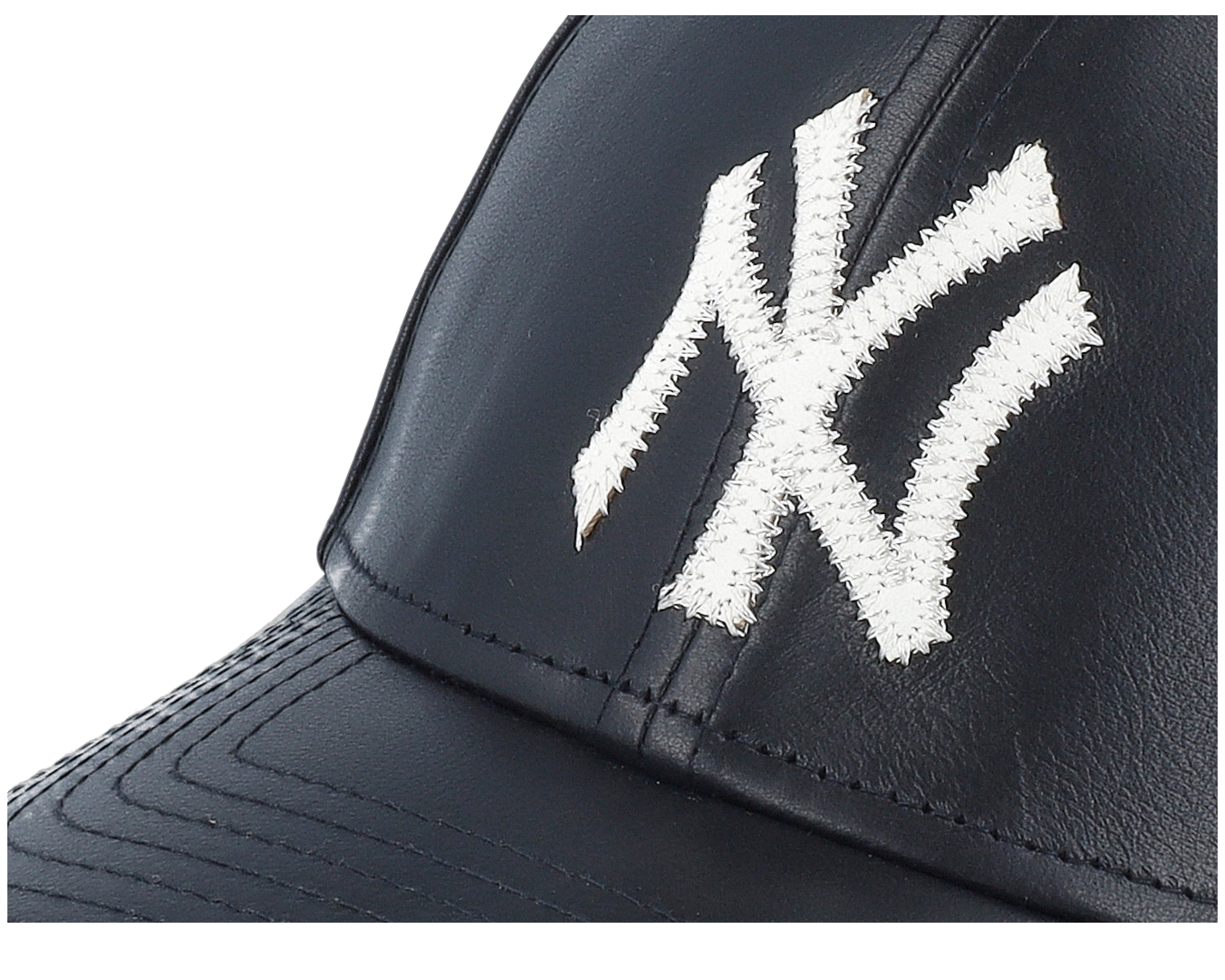 New York Yankees MLB Leather 9FORTY Black Adjustable New Era