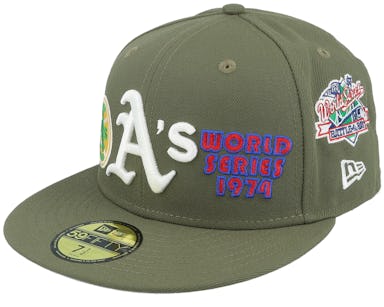 New Era - MLB Green fitted Cap - Oakland Athletics MLB 59FIFTY World Series Olive Fitted @ Hatstore