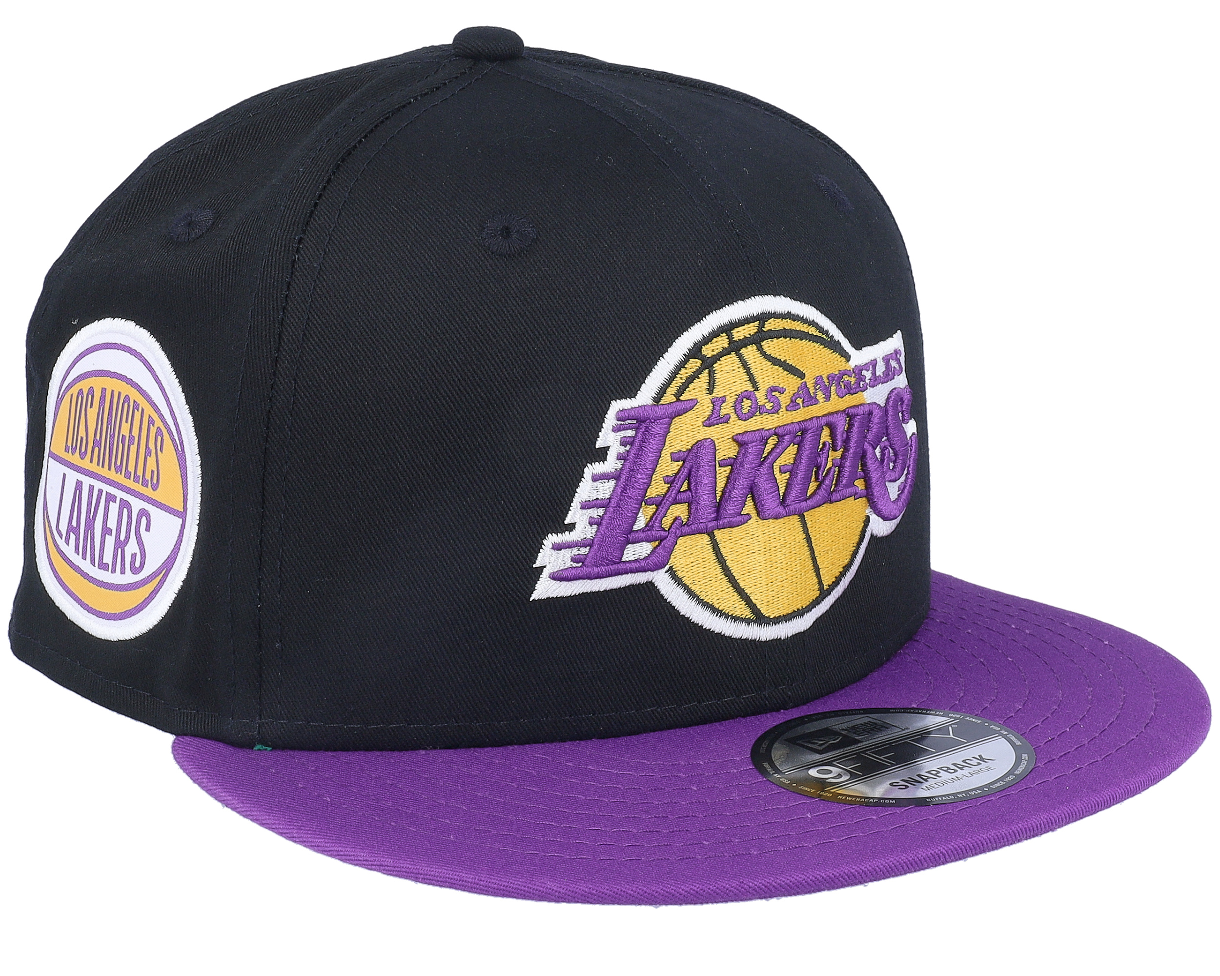 Los Angeles Lakers Contrst Side Patch 9FIFTY Black/Purple Snapback ...