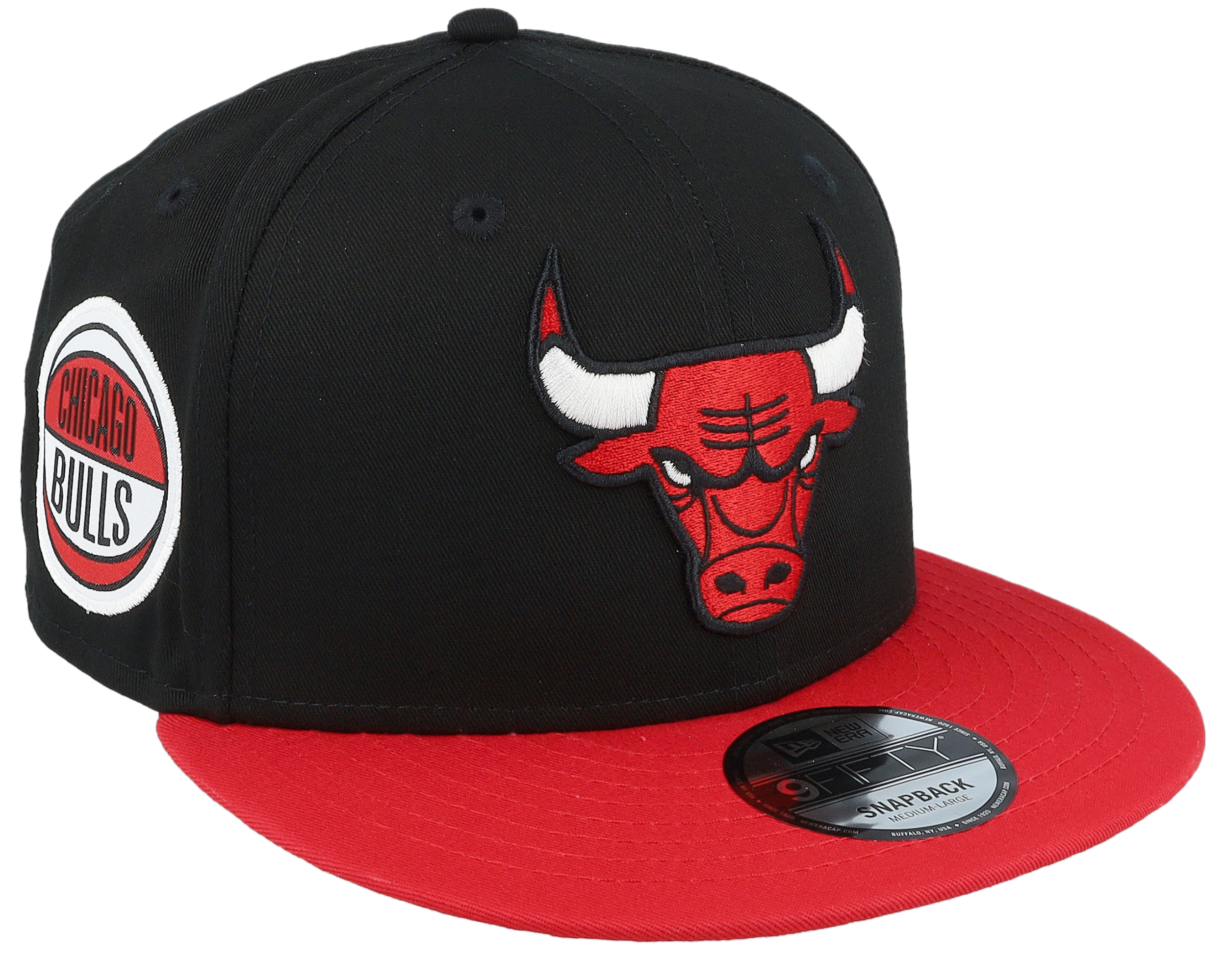 Chicago Bulls Contrst Side Patch 9FIFTY Black/Red Snapback