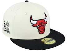 Chicago Bulls Championships 59FIFTY Off White/Black Fitted - New Era