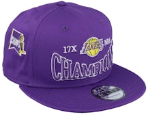 Los Angeles Lakers Champions Patch 9FIFTY True Purple Snapback - New Era