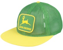 Mesh/Cotton Twill Visor Green/Yellow Trucker - John Deere