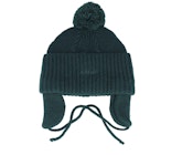 Kids 66 Earflap Beanie Green Gables Pom
