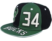 Kids Milwaukee Bucks NBA Pandemonium Black/Dark Green Snapback - Outerstuff