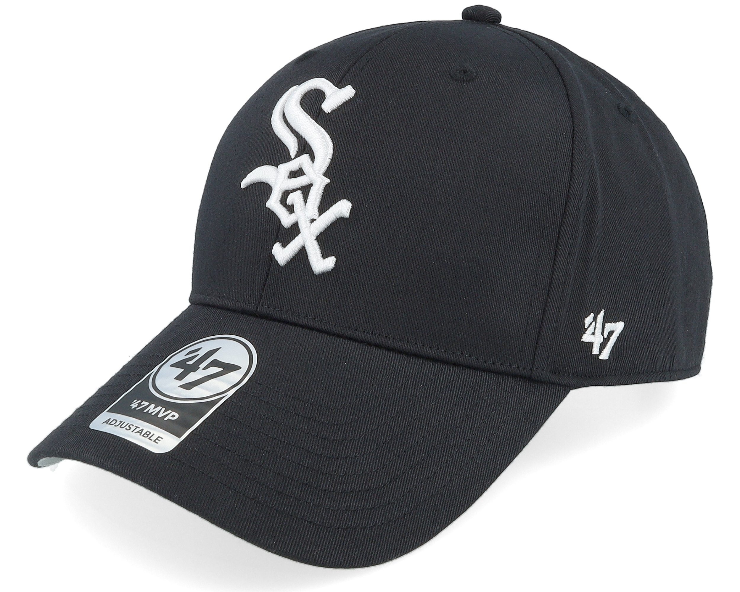 Chicago White Sox Raised Basic Mvp Black/White Adjustable - 47 Brand ...