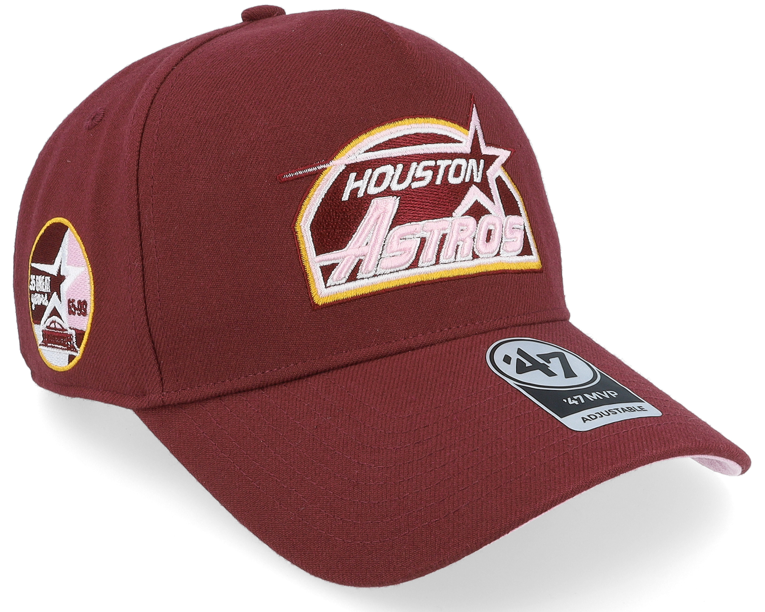 47 Brand - MLB Red Adjustable Cap - Hatstore Exclusive x Houston Astros Dark Maroon A-Frame Adjustable @ Hatstore